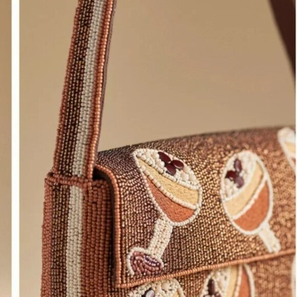 ANTHROPOLOGIE- The Fiona Beaded Bag: Espresso Martini Edition - Picture 3 of 6